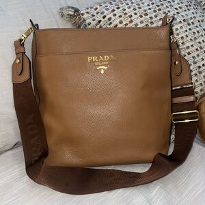 Prada Tan Leather Shoulder Bag